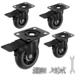 Apllamo 3″ Casters Set of 4 ，4 Heavy Duty Quiet Casters, Max Load 2000LBS. Suitable to do Soft Wheel…