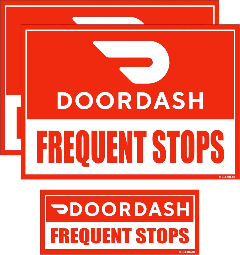 GEEKBEAR Doordash Car Magnet – Eye-Catching, Reflective, Weather-Resistant – Set of 3 (Red)