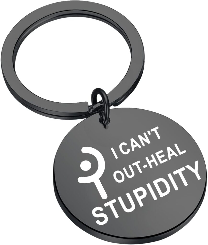 FAADBUK FF14 White Mage Inspired Gift FF14 Meme for Gamer I Cant Out-Heal Stupidity FF14 Fan Gift