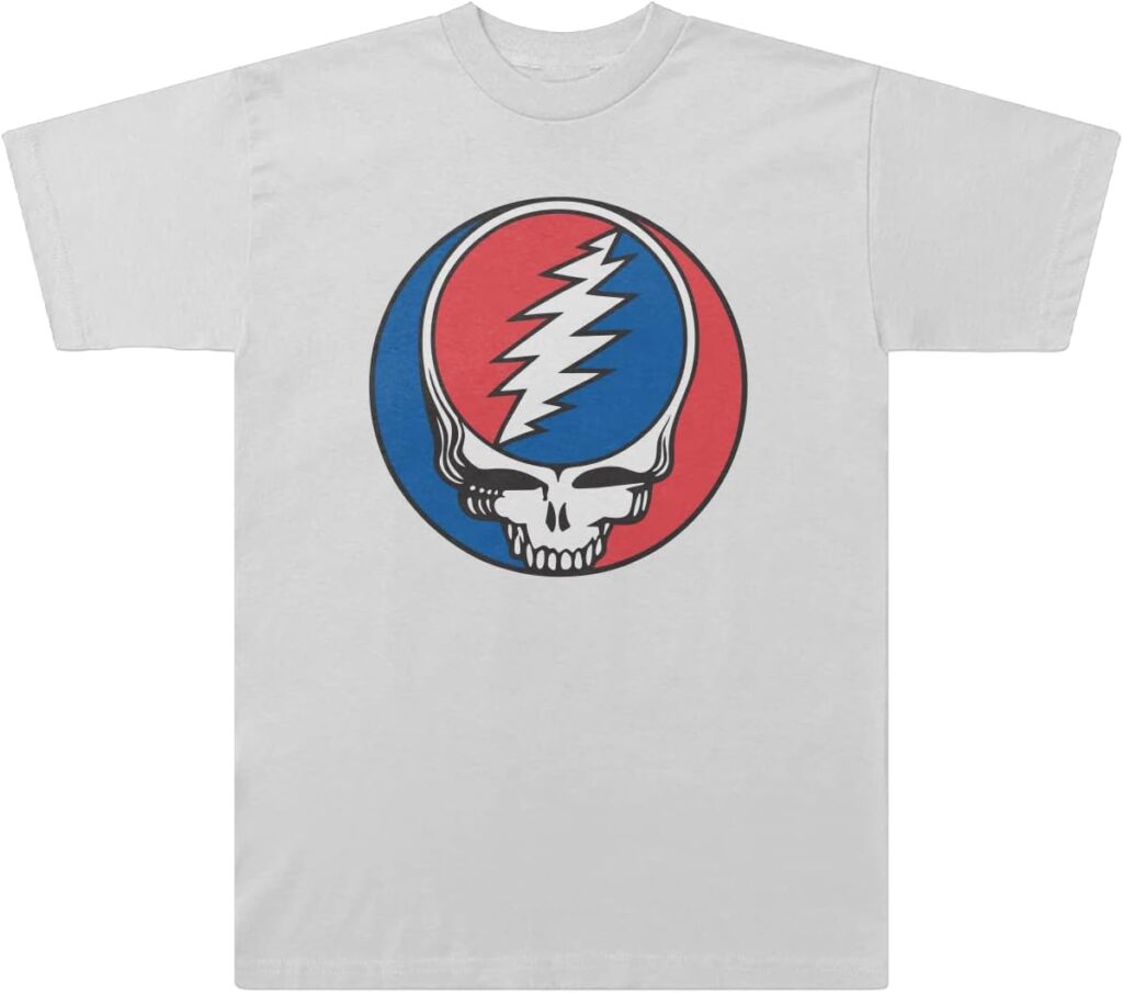Grateful Dead Unisex Grateful Dead Exclusive Classic Red & Blue Steal Your Face Logo Tee T-Shirt (Pa…