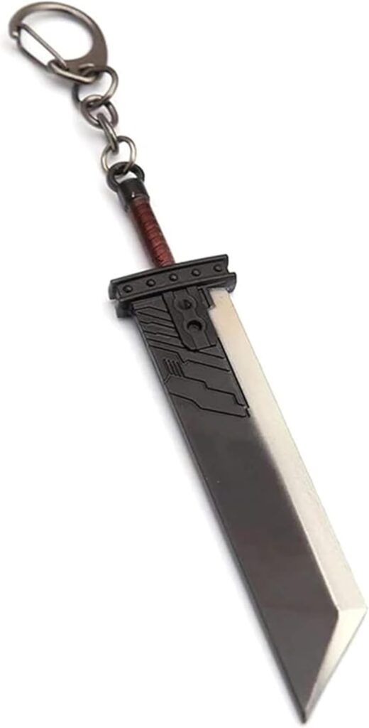 retsamradassaT 4″ Inch Final FF7 VII Fantasy Metal Key Chain Cloud Keychain Buster Sword, Black, Def…