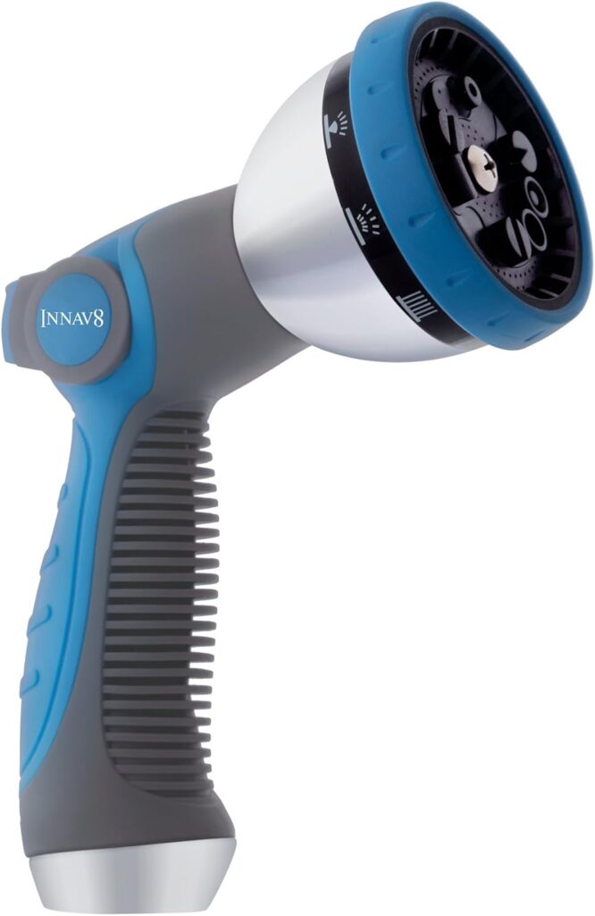 INNAV8 Water Hose Nozzle Sprayer – Features 10 Spray Patterns, Thumb Control, On Off Valve for Easy …