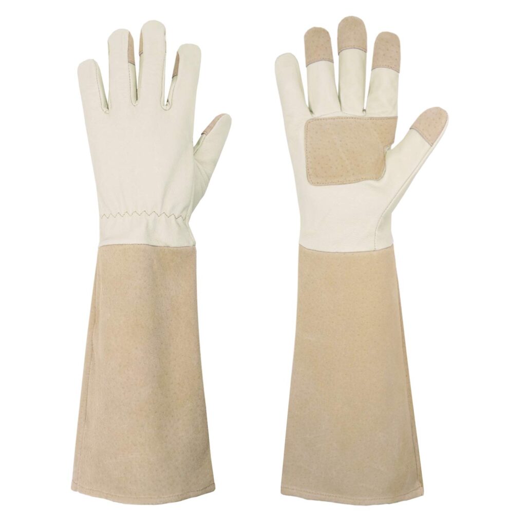 HANDLANDY Pruning Gloves Long for Men & Women, Pigskin Leather Rose Gardening Gloves- Breathable & D…