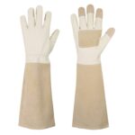 HANDLANDY Pruning Gloves Long for Men & Women, Pigskin Leather Rose Gardening Gloves- Breathable & D…