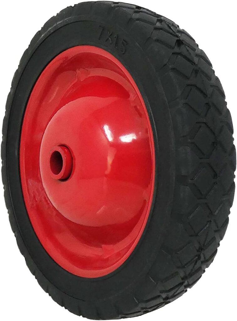 Shepherd Hardware 9593 7-Inch Semi-Pneumatic Rubber Tire, Steel Hub with Grafoil Bearings, Diamond T…