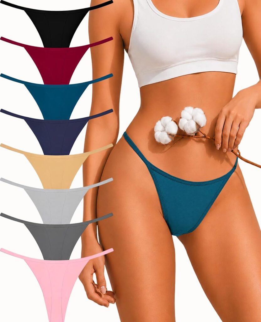 FINETOO Womens Underwear Cotton Bikini Underwear for Women Lace Wasit Hipster Panties Soft Breathabl…