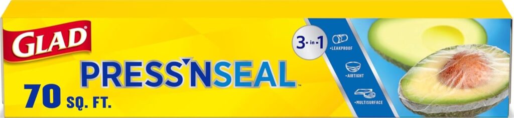 Glad Press’n Seal Plastic Food Wrap – 70 Square Foot Roll (Package May Vary)
