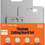 Titanium Cutting Board Set of 3, SGS Lab Tested, 100% Pure Titanium Cutting Boards for Kitchen, Doub…