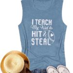 Baseball Shirt for Women Funny Heart Graphic Tank Top Workout Casual Summer Sleeveless Muscle Mom Sh…