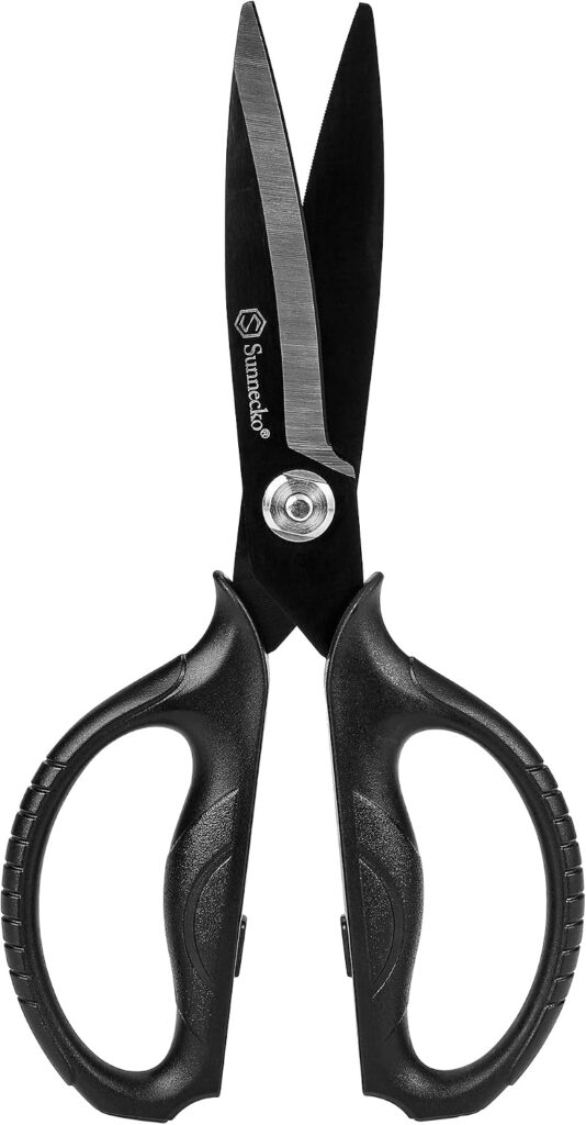 Sunnecko Heavy Duty Kitchen Scissors, Black Titanium Plated Japanese Kitchen Shears, Multipurpose 8 …