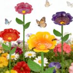 Mellbree Bee Watering Station, 4-Pack Metal Flower Bee Bath for Garden – Attract Butterflies & Polli…