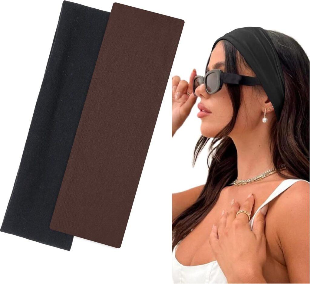 7cm Wide Headband, Stretchy Headbands for Women’s Hair Black Head Band Fashion Head Bands Soft Hair …