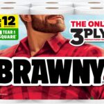 Brawny Tear-A-Square 3-Ply Paper Towels, 6 Double Rolls = 12 Regular Rolls