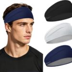 Women’s Sports Headband – Pack of 3 Men’s Summer Headbands, Lightweight & Elastic Anti Sweatband for…