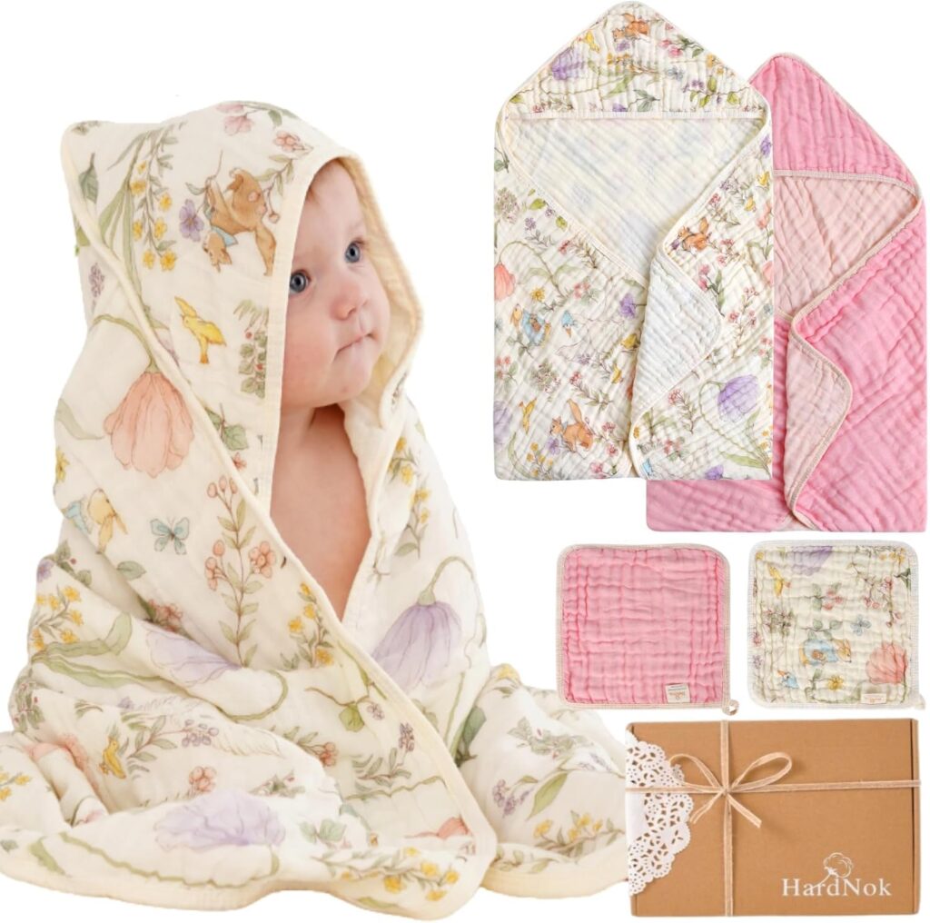 Ultra Soft Muslin Towel Set of 4 Muslin Towels Bamboo Viscose Blend Bath Beach Towel for Baby Boys G…