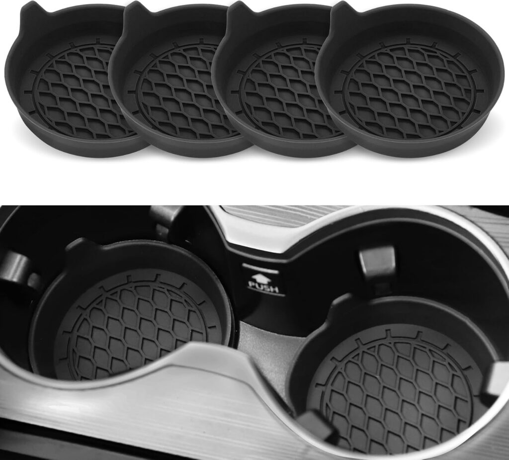 SINGARO Car Cup Holder Coaster, Silicone Cup Holder Insert, Universal Non-Slip Cup Holders, Car Acce…