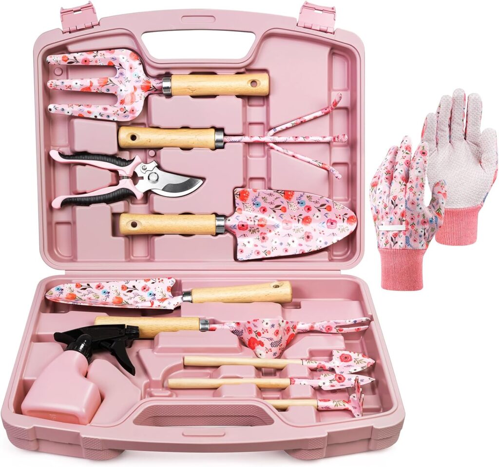 Grenebo Gardening Tools, Heavy Duty Gardening Hand Tools with Fashion and Durable Garden Tools Organ…
