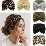 Hair Bands for Women,6 Pcs Vintage Turban Elastic Head Bands,Elastic Head Bands Boho Wide,Yoga Sport…