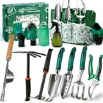 Gardening Tools Set, 12PCS Heavy Duty Garden Hand Tools Gifts for Adult Women Gardeners, Gardening S…