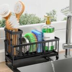 Cisily Sink Organizer, Kitchen Sink Caddy with Rotatable Spout, Rustproof Stainless Steel, Black, So…