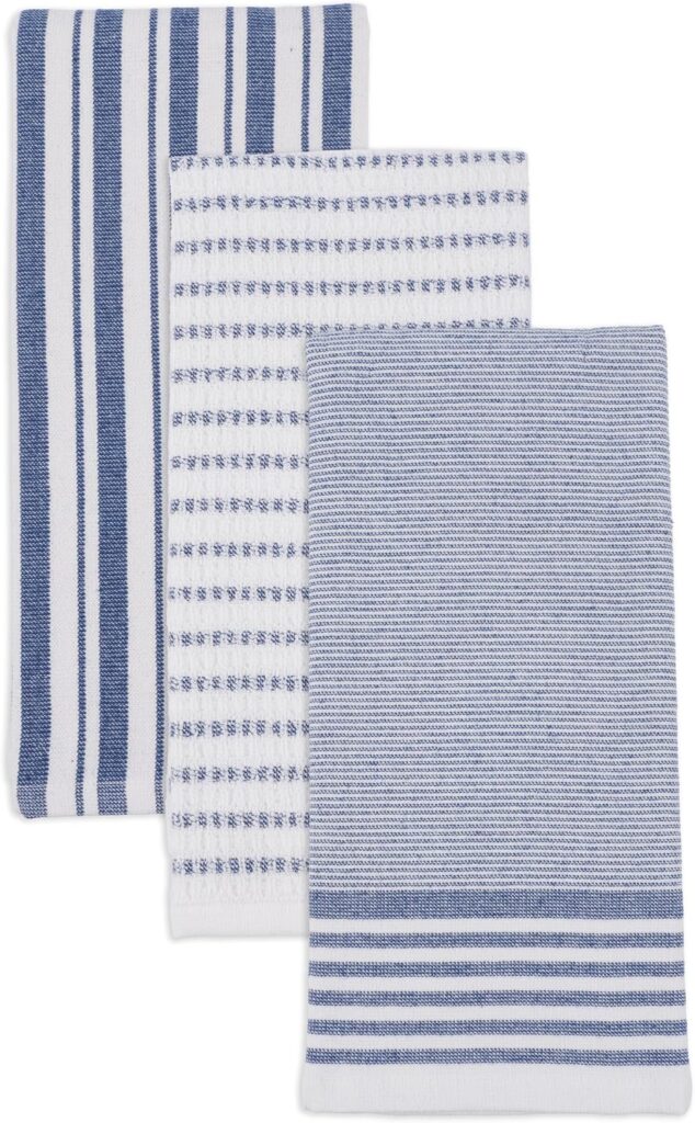 Sur La Table Kitchen Essentials Naples Dual Purpose Cotton Kitchen Towels, Set of 3, 18 x 28 Inch (N…